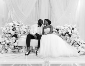 Bride and groom sharing a quiet moment at their Edmonton wedding, photographed by LP Studios